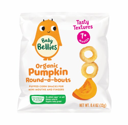Little Bellies Baby Bellies Organic Pumpkin Round-a-bouts Snack Perspective: front