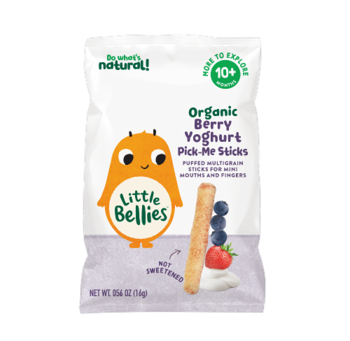 Little Bellies Organic Berry Yoghurt Pick-Me Sticks Puffed Multigrain Snacks Perspective: front