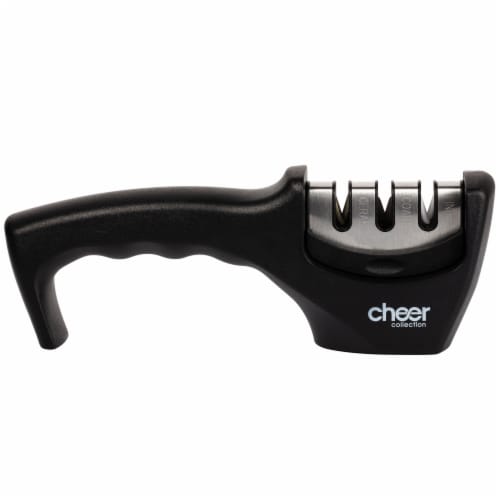 Kitchen Knife Sharpening Tool with Cut-Resistant Glove Included Perspective: front
