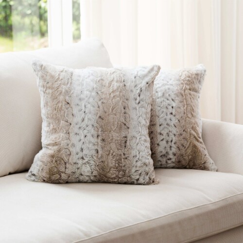 Cheer Collection Embossed Faux Fur Throw Pillows 18 x 18 Snow Leopard, Set  of 2, 1 - Kroger