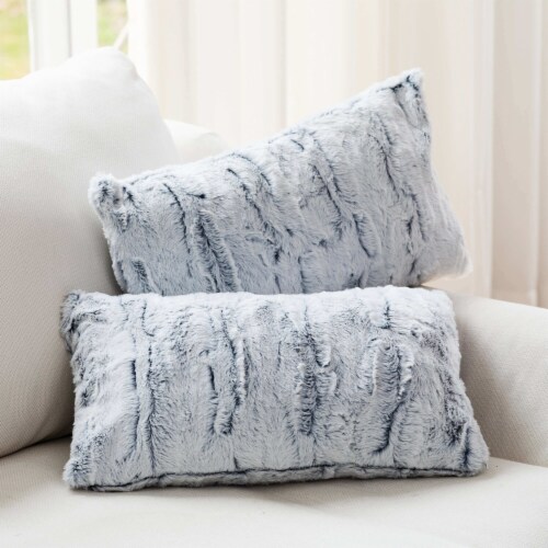 Cheer Collection Set of 2 Decorative White Square Accent Throw