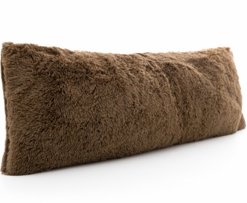 Cheer Collection Set of 2 Shaggy Long Hair Plush Faux Fur Accent Pillows -  18 x 18 inches, 1 - King Soopers