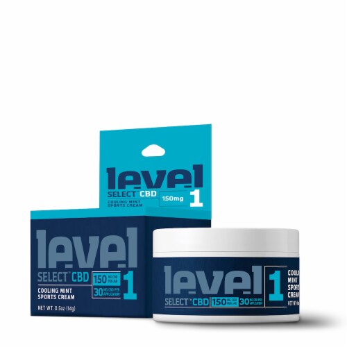 Level Select™ CBD Cooling Mint Sports Cream 150mg Perspective: front