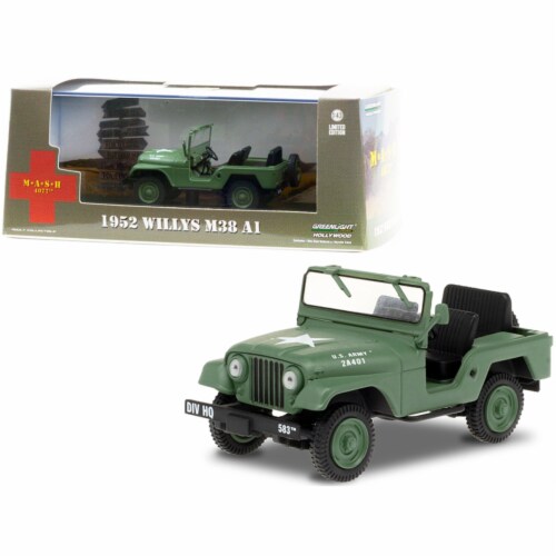 1952 Willys M38 A1 Army Green \MASH\ (1972-1983) TV Series 1/43 Diecast Model Car Perspective: front
