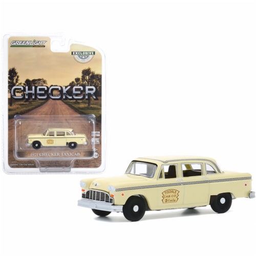 Greenlight 30182 1971 Checker Taxicab Yellow Tisdale Cab Co. Hobby Exclusive .16 4 Diecast Mo Perspective: front