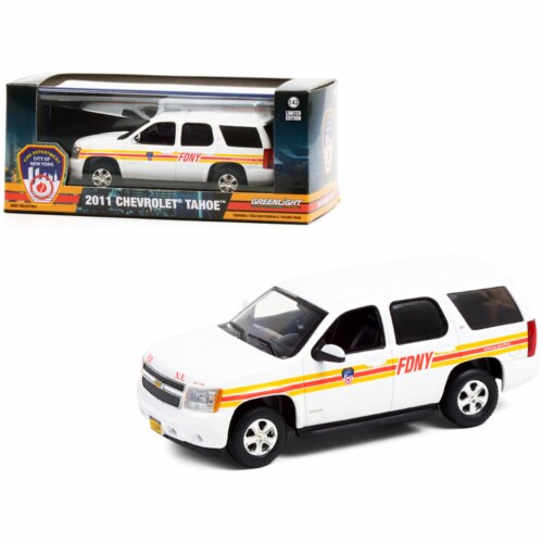 2011 Chevrolet Tahoe White with Stripes FDNY \Fire Department City of New York\ Perspective: front
