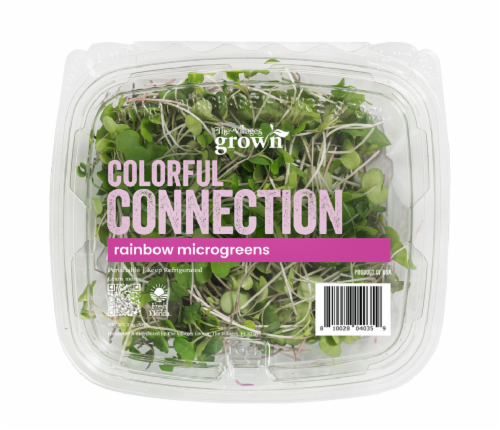 The Villages Grown Microgreens Rainbow Mix Clamshell Perspective: front