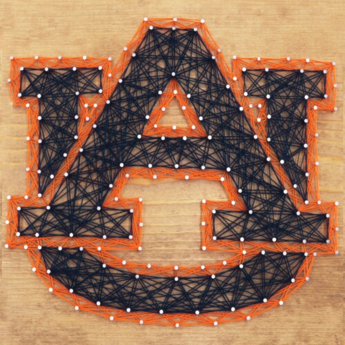 Auburn Tigers Team Pride String Art Craft Kit Perspective: front
