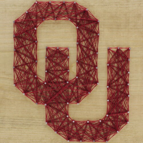 Oklahoma Sooners Team Pride String Art Craft Kit Perspective: front