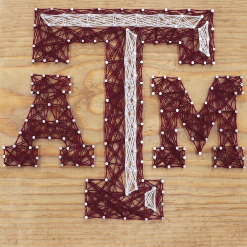 Texas A&M Aggies Team Pride String Art Craft Kit Perspective: front