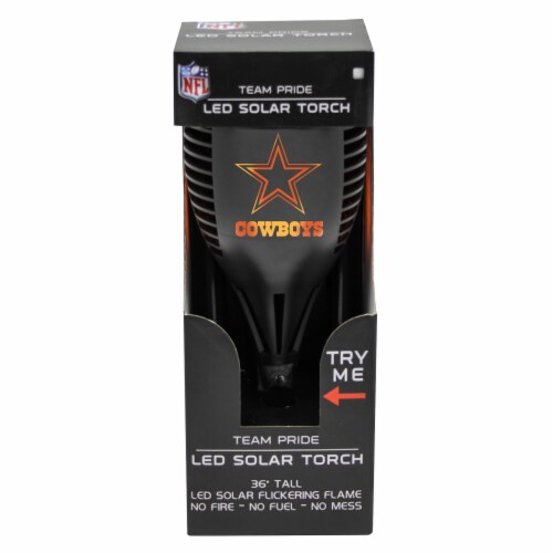 Dallas Cowboys Team Pride LED Solar Torch Perspective: front