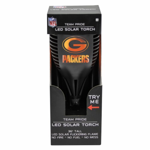 Green Bay Packers Team Pride LED Solar Torch Perspective: front