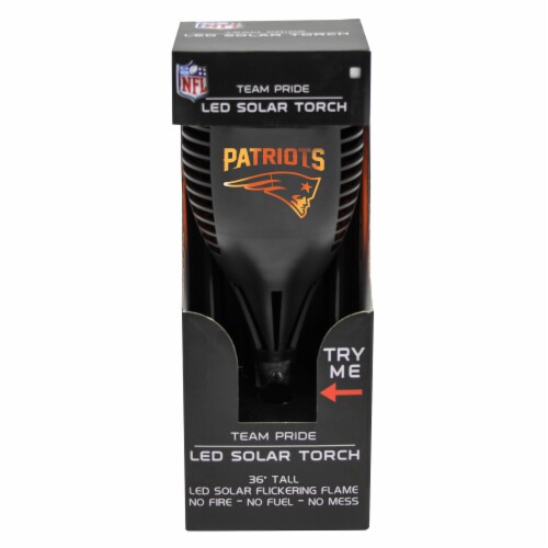 New England Patriots Team Pride LED Solar Torch Perspective: front