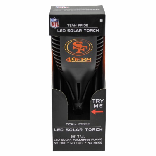 San Francisco 49ers Team Pride LED Solar Torch Perspective: front
