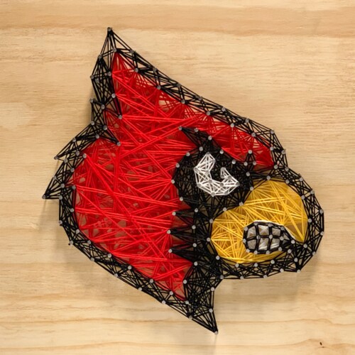 Louisville Cardinals Team Pride String Art Craft Kit Perspective: front