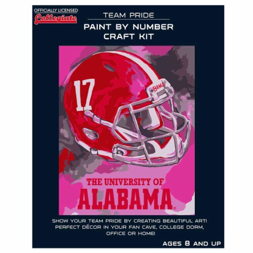 Alabama® Crimson Tide Team Pride Paint by Number Craft Kit Perspective: front