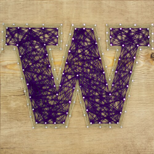 Washington Huskies Team Pride String Art Craft Kit Perspective: front