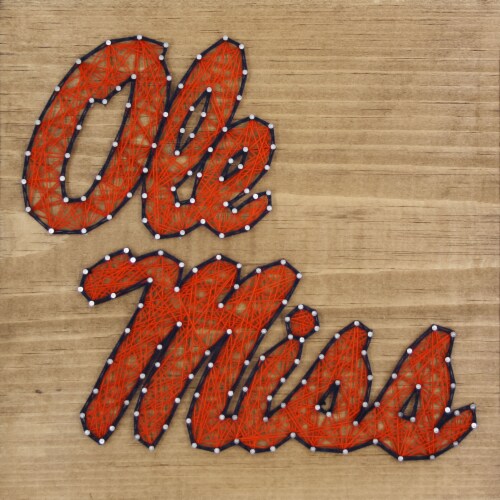 Mississippi Ole Miss Team Pride String Art Craft Kit Perspective: front