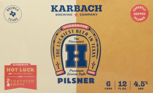 Karbach Horseshoe German Style Pilsner Perspective: front