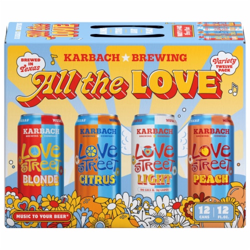 Karbach Brewing Company All the Love Beer Variety Twelve Pack 12 - 12 fl oz Cans Perspective: front
