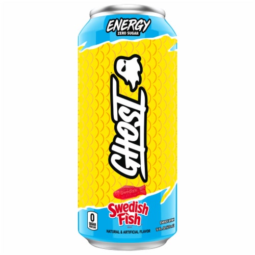 Ghost® Zero Sugar Swedish Fish® Energy Drink Can Perspective: front