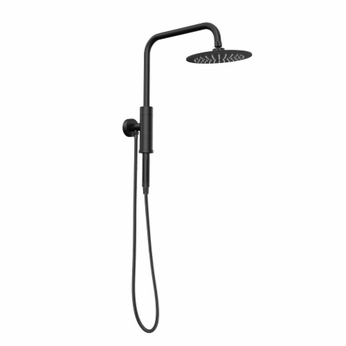 PULSE ShowerSpas Aquarius Matte Black Shower System Perspective: front