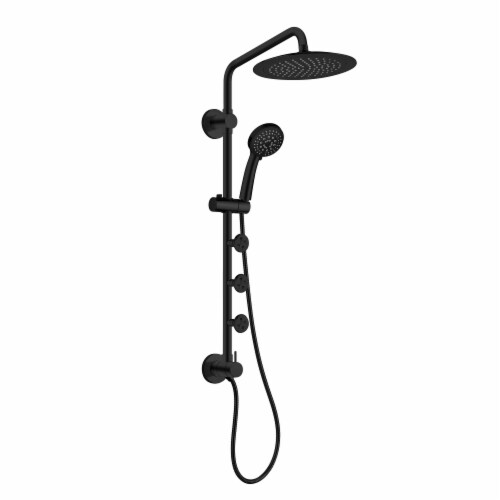 PULSE ShowerSpas Lanai Matte Black Shower System Perspective: front