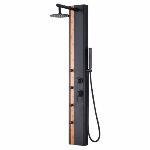 PULSE ShowerSpas Eclipse Matte Black ShowerSpa Perspective: front