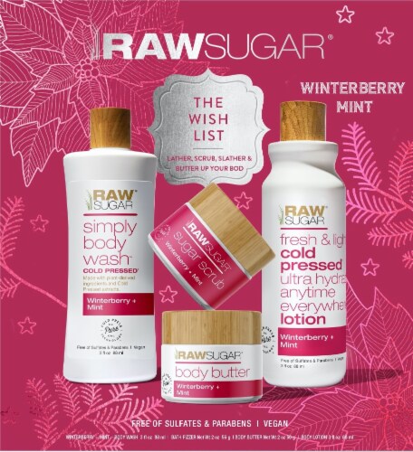 Raw Sugar Winterberry + Mint Gift Kit Perspective: front