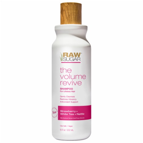 Raw® Sugar The Volume Revive Stawberry + White Tea + Nettle Shampoo Perspective: front