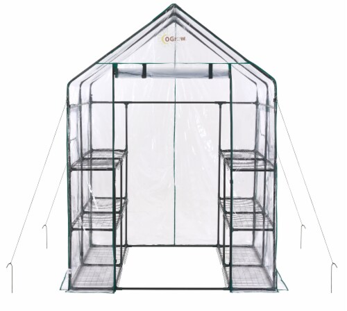 Ogrow Deluxe Walk-In 6-Tier Portable Greenhouse Perspective: front