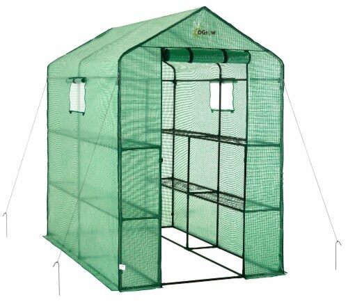 Ogrow Large Heavy Duty Walk-In Portable Lawn & Garden Greenhouse Perspective: front