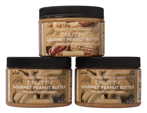 Gourmet Peanut Butter Peacefully Plain Creamy And Crunchy 3 Pack 3 Jars 12 Ounces Each Kroger