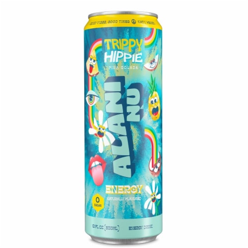 Alani NU Trippy Hippie Energy Drink Can Perspective: front