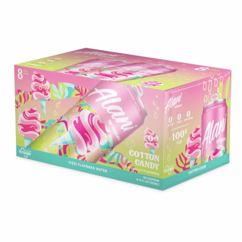 Alani Nu Cotton Candy Flavored Sparkling Water Cans Perspective: front
