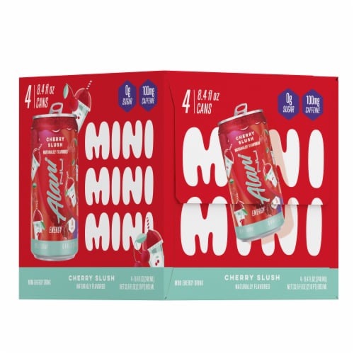 Alani Nu Minis Cherry Slush Energy Drink Cans Perspective: front