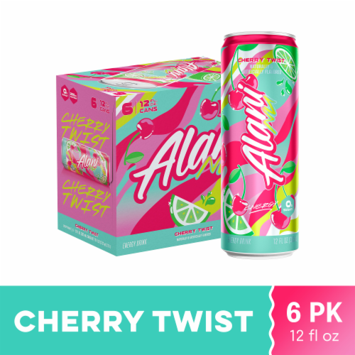 Alani Nu Cherry Twist Sugar Free Energy Drink Cans Perspective: front