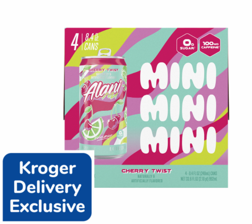 Alani NU Cherry Twist Energy Drink Multipack Cans Perspective: front