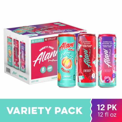 Alani NU Caffeinated Energy Drink Variety Pack Perspective: front