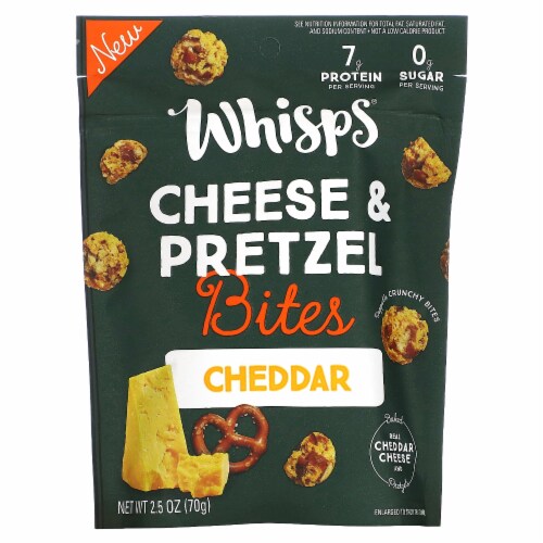Whisps® Cheddar Cheese & Pretzel Bites Perspective: front