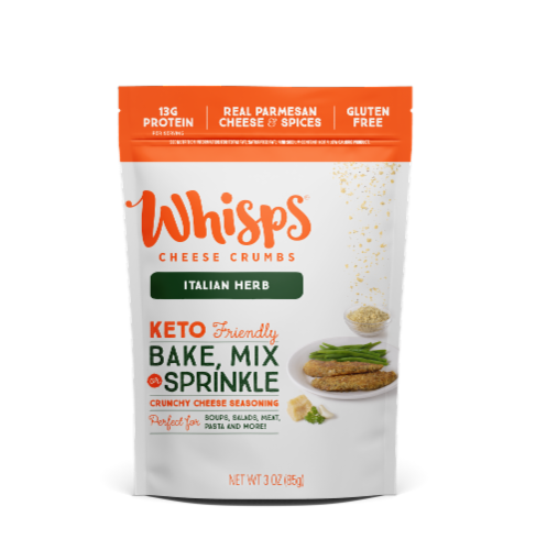 Whisps Italian Herb Cheese Crumbs Crunchy Cheese Seasoning Perspective: front