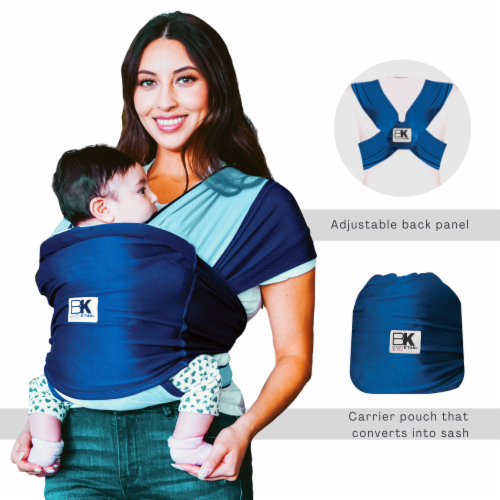 Baby K'tan Pre-Wrapped Ready To Wear Baby Carrier: Active Oasis Turquoise & Blue Small Perspective: front