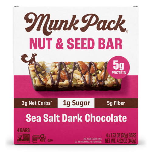 Munk Pack® Keto Sea Salt Dark Chocolate Nut & Seed Bars Perspective: front