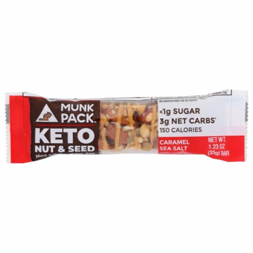 Munk Pack® Caramel Sea Salt Keto Nut and Seed Bar Perspective: front