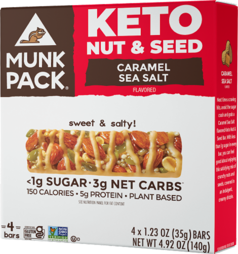Munk Pack® Keto Caramel Sea Salt Nut & Seed Bars Perspective: front