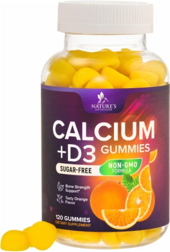 Sugar Free Calcium Gummy Bites Plus 400 IU Vitamin D3 Bone Immune