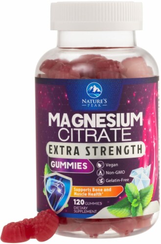 Magnesium Gummy - Magnesium Citrate Supplement for Relax Support for Adults - 120 Gummies Perspective: front