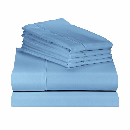 LuxClub Light Blue Twin Extra Long 6 PC Rayon From Bamboo Solid