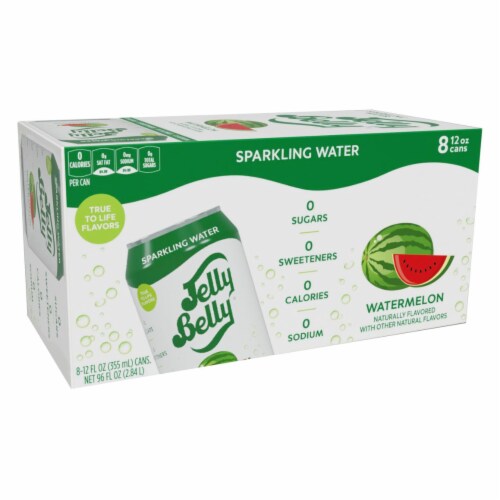 Jelly Belly® Watermelon Flavored Sparkling Water Cans Perspective: front