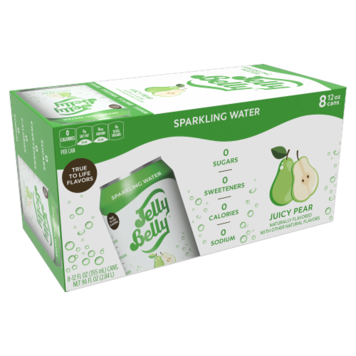 Jelly Belly Juicy Pear Sparkling Water Cans, 8 / 12 oz Kroger